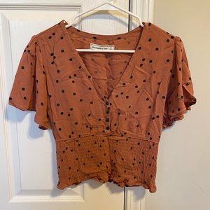Abercrombie & Fitch Polka Dot Smocked Top